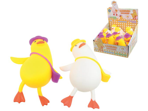 Squishy "Entchen XL"; 2-fach sort.; 14x12cm; 12er Display