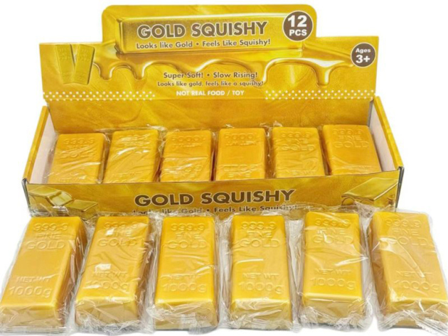 Squishy "Gold Bar"; 13cm, 12er Display