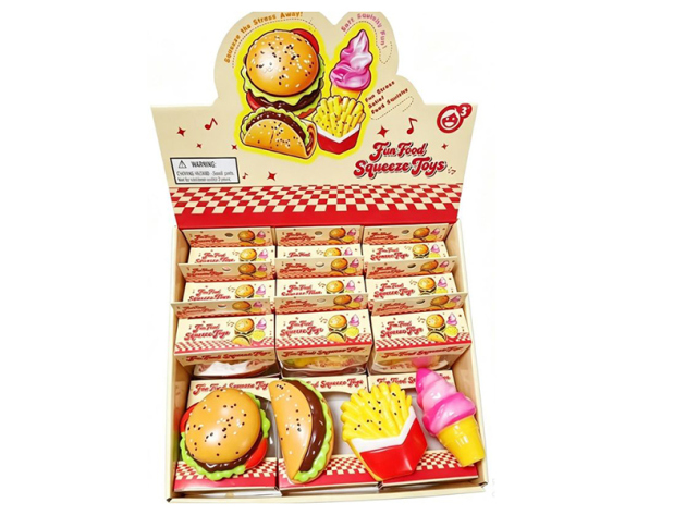 Squishy "Fastfood"; 8-10cm, 18er Display