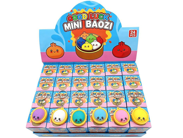 Squishy "Dumpling" Schlüsselanhänger in Geschenkbox; 6-fach sort.; 24er Display