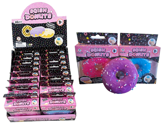 Squishy "Donut", 3-fach sort. 16er Display
