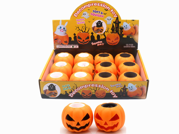 Squishy "Halloween Kürbisse", 2-fach sort. 12er Display