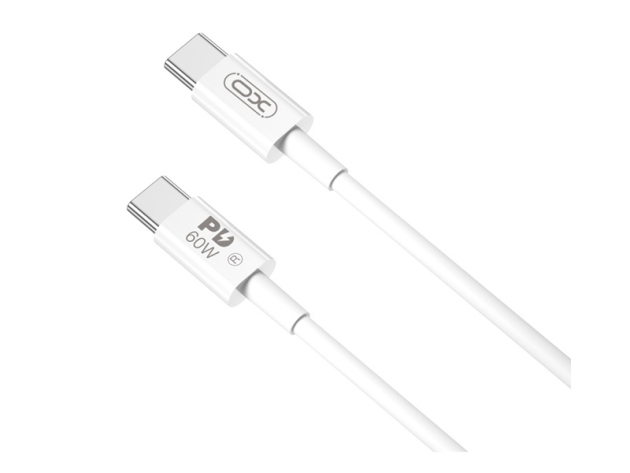 XO Ladekabel 60W NB-Q190B PD, USB-C auf USB-C, 1m, weiß