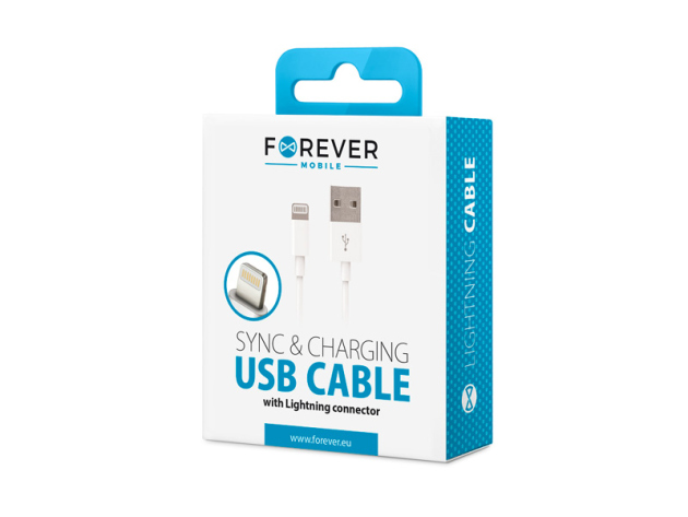 Forever Ladekabel, USB-A auf Lightning, 1m, weiß