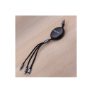 Forever 3-in-1 Ladekabel, USB - Lightning + 2x USB-C 1,2 m 100W, schwarz