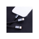 Forever 3-in-1 Ladekabel, USB - Lightning + 2x USB-C 1,2 m 100W, schwarz