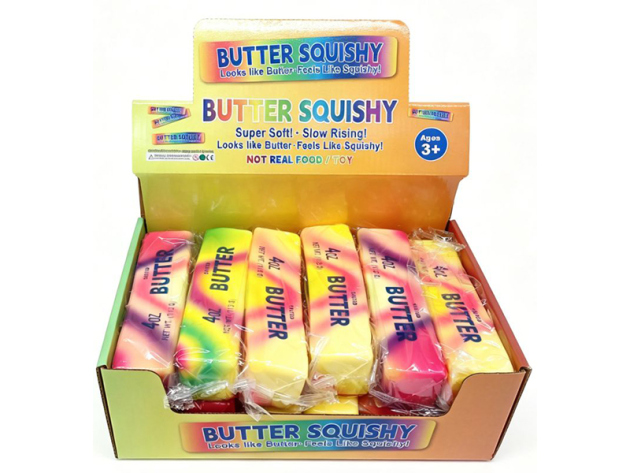 Squishy Butter "Rainbow" – weicher Slow Rising Squishy, 13cm, 12er Display