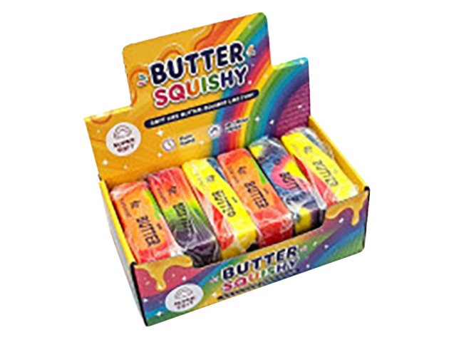 Squeeze Butter "Regenbogen"; 13cm, 12er Display