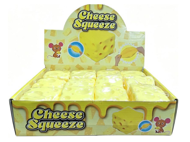 Squishy Cheese; 6,5x6,5cm12er Display