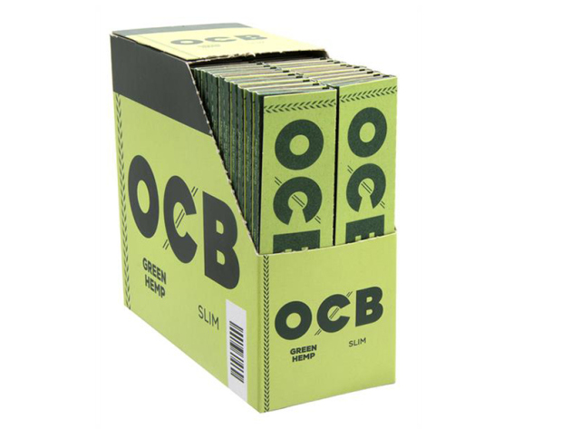 OCB Green Hemp King Size Slim Paper; 50 Hefte je 32 Blatt