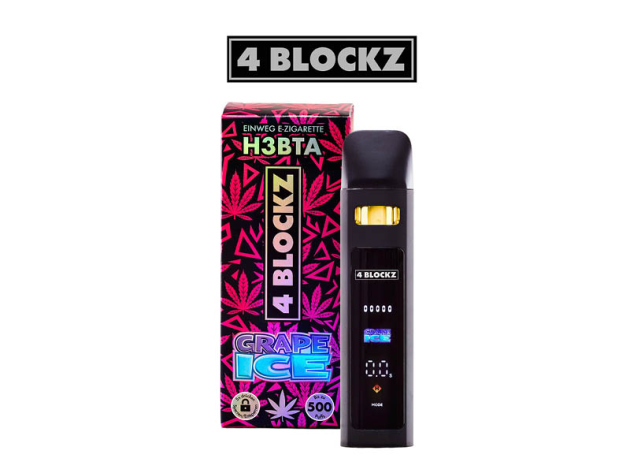 4 Blockz H3BTA digital CRD - Grape Ice - E-Shisha - 1 ml  - H3 95 %