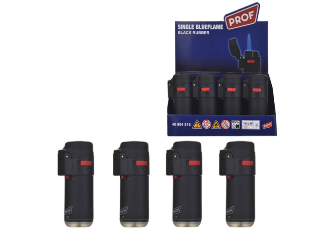 Sturmfeuerzeuge "BLACK RUBBER ROUND", Jetflame, 20er Display