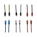 Tekmee Ladekabel, 1m; TYPE-C/Lightning, Nylon-geflochten, 6-fach sortiert, einzeln