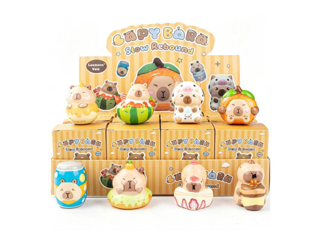 Squishy Capybara, 5-6cm, 12er Display
