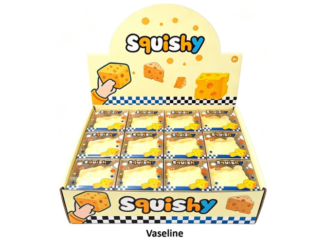 Squishy  Vaseline "Cheese", 5cm, 12er Display