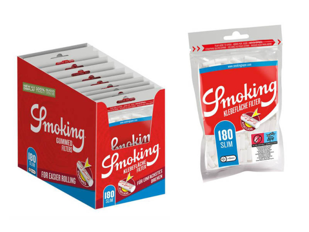 Smoking Gummed Drehfilter Slim, 10 Beutel je 180 Filter