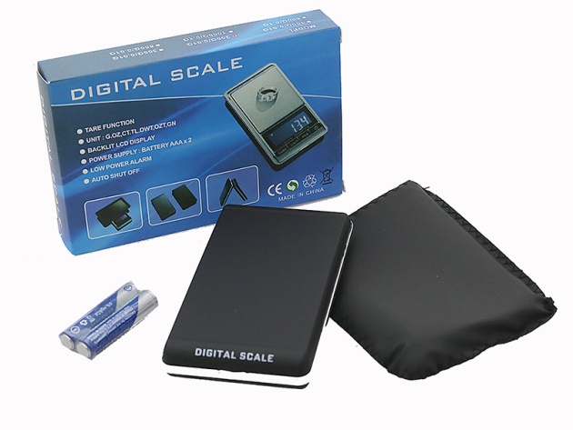 Digitalwaage schwarz mit Deckel; 200g/0.01g; ca. 11,5cm