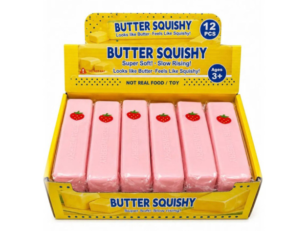 Squishy Butter "Erdbeere", 12er Display