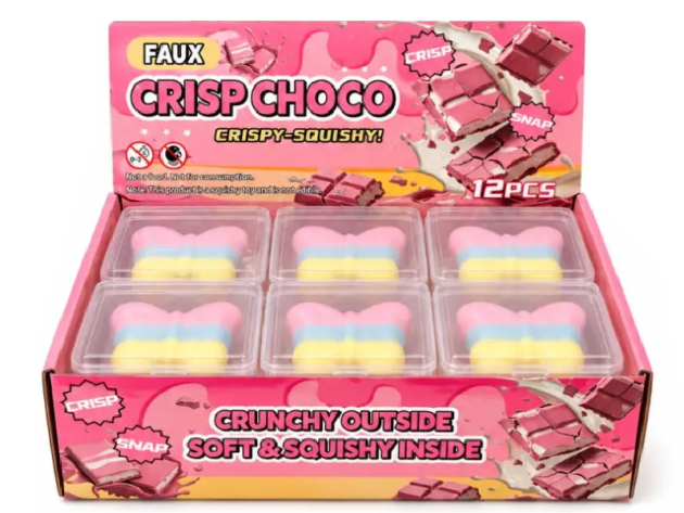 Wax Cracking Squishy "Schoko Curls", 12er Display