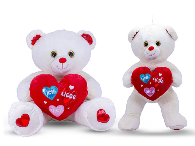 Plüsch Bär "Ich liebe Dich", Rot, 82/120cm