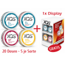 AKTION XQS - 20 Dosen - je 5 pro Sorte + XQS DISPLAY GRATIS
