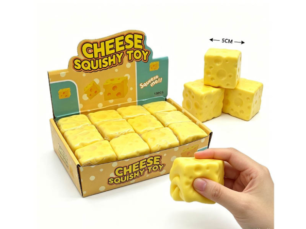Squishy "Cheese"; 5x5x5cm; 12er Display