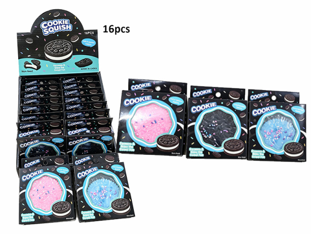 Squishy "Cookies"; 3-fach sort.; 16er Display