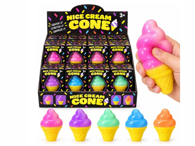 Squishy "Waffeleis"; 5-fach sort.; 12er Display