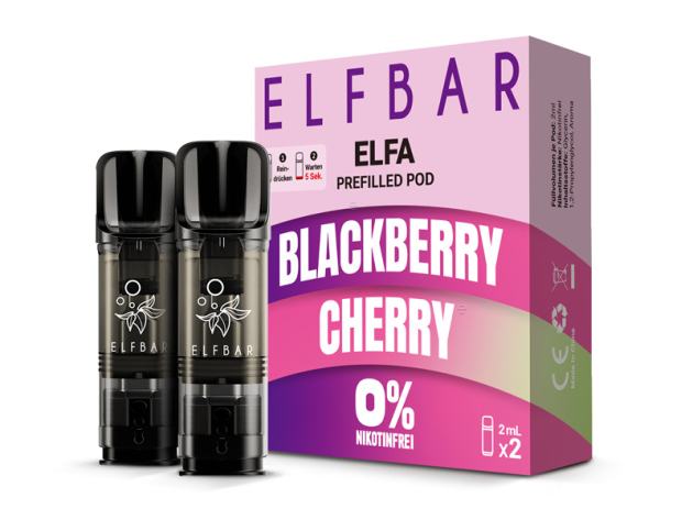 ELFBAR ELFA Prefilled Pod - Blackberry Cherry - 0mg - 2er Set