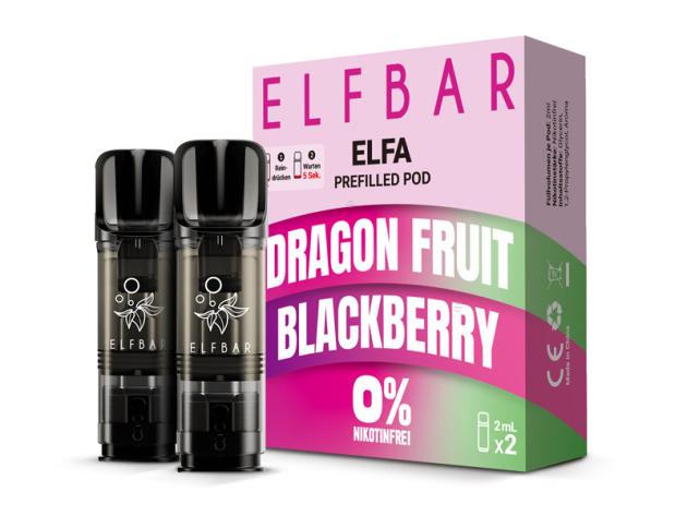 ELFBAR ELFA Prefilled Pod - Dragon Fruit Blackberry - 0mg - 2er Set