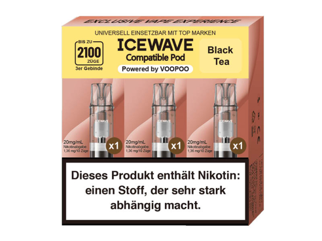 ICEWAVE 3 in 1 Pod - Black Tea (schwarzer Tee) - 20mg - 3er Set