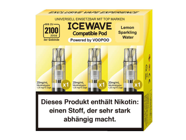 ICEWAVE 3 in 1 Pod - Lemon Tea Basil (Zitronentee, feine Basilikumnote) - 20mg - 3er Set