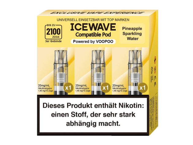 ICEWAVE 3 in 1 Pod - Pineapple Sparkling Water (Pineapple, Mineralwasser) - 20mg - 3er Set