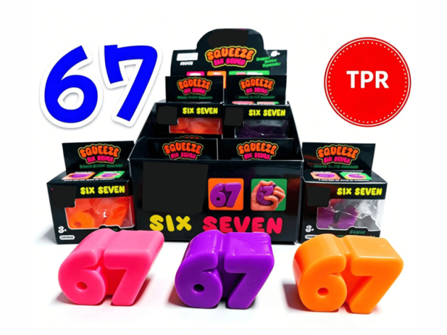 Squishy "Six seven" Stressabbau-Spielzeug; 3-fach sort.; 12er Display