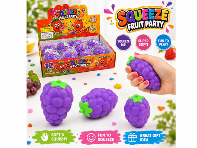 Squishy "Traubet" Stressabbau-Spielzeug; 12er Display