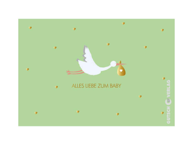 KULTURA Grußkarten "Baby/Geburt", 4er Pack