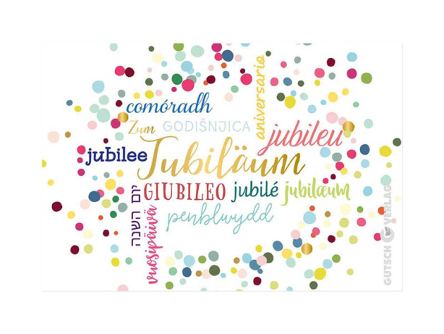 KULTURA Grußkarten "Jubiläum", 4er Pack