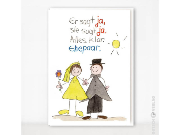 LINIENART Grußkarten "Hochzeit", 6er Pack