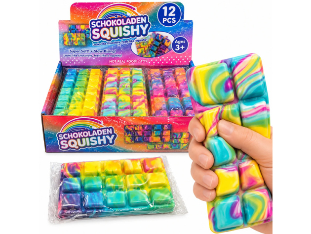 Squishy "Schokolade bunt"; 15x7 cm; 12er Display