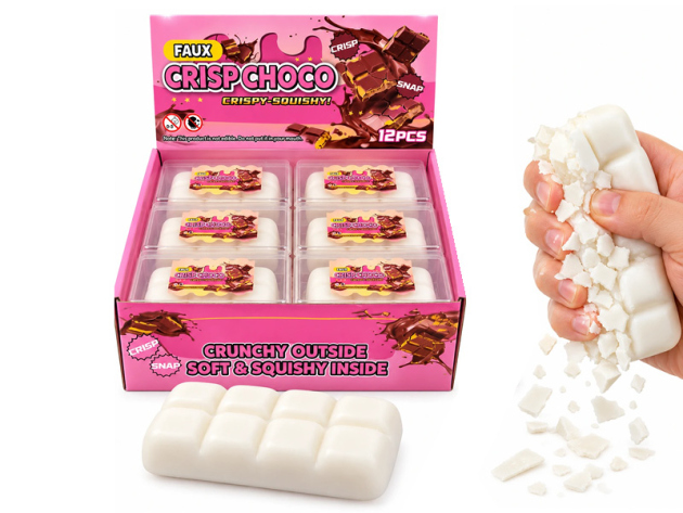 Wax Cracking Squishy "Schokolade Weiß", 12er Display