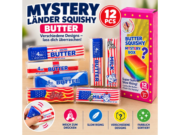 Squishy "Butter Länder Mystery"; 12er Display