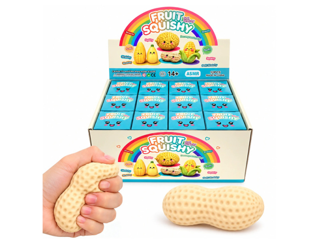 Squishy "Erdnuss"; 10×5×4 cm, 12er Display