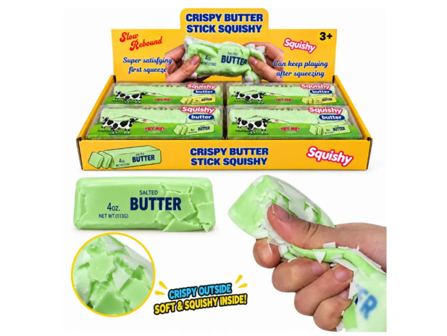 Wax Cracking Squishy "Butter" grün, 12er Display