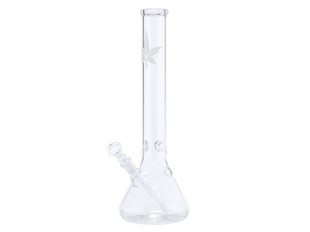 Glasbong "Leaf Beaker", transp.; Ø 4 cm; H: 35 cm; Schliff 14,5 mm