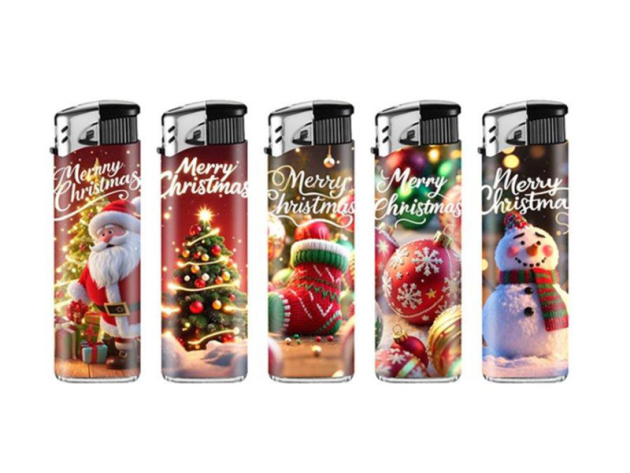 Elektrofeuerzeuge "Mery Christmas", 50er Display