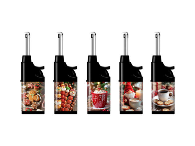 Stabfeuerzeuge "Sweet Christmas", 5-fach sortiert, 25er Display