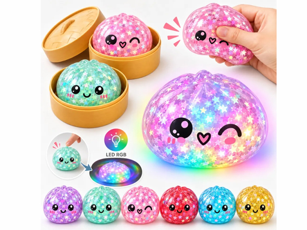 Dumpling "LED Stars Mystery"; 8,5cm; 6-fach sort.; 12er Display