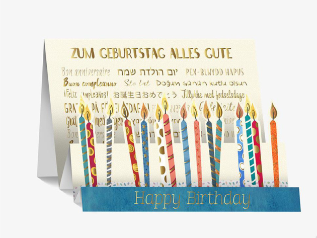 PAPELINO 3D-Aufstellkarten "Geburtstag", 4er Pack