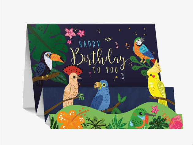 PAPELINO 3D-Aufstellkarten "Happy Birthday", 4er Pack