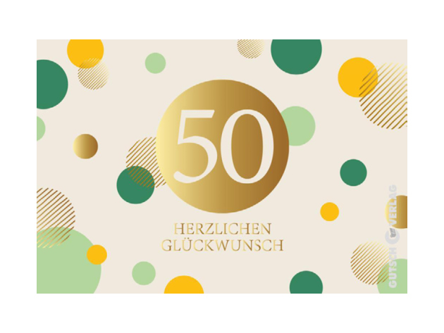 MIDORO Grußkarten "50 Herzlichen Glückwunsch", 4er Pack